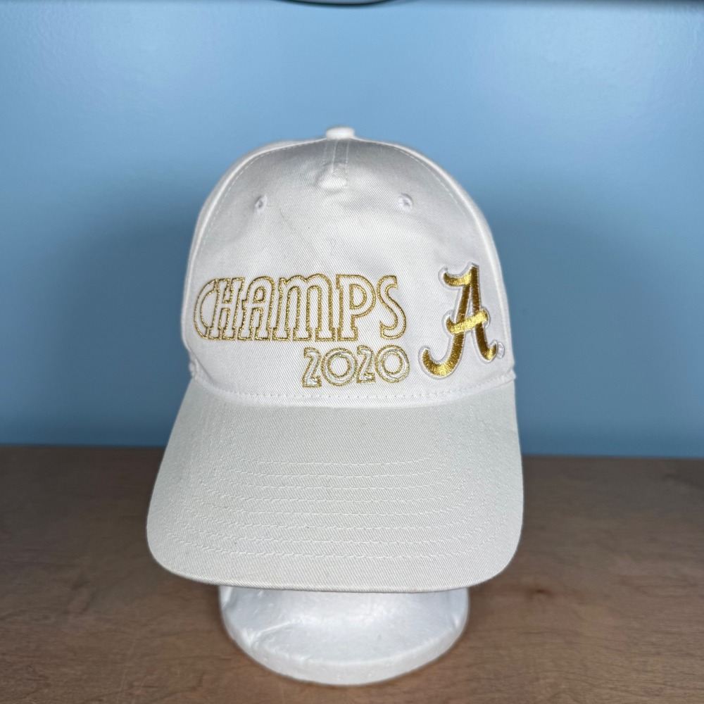 Nike Alabama Crimson Tide Hat Mens OSFM White 2020 National Champions Legacy91